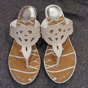 White Sam Libby sandals
